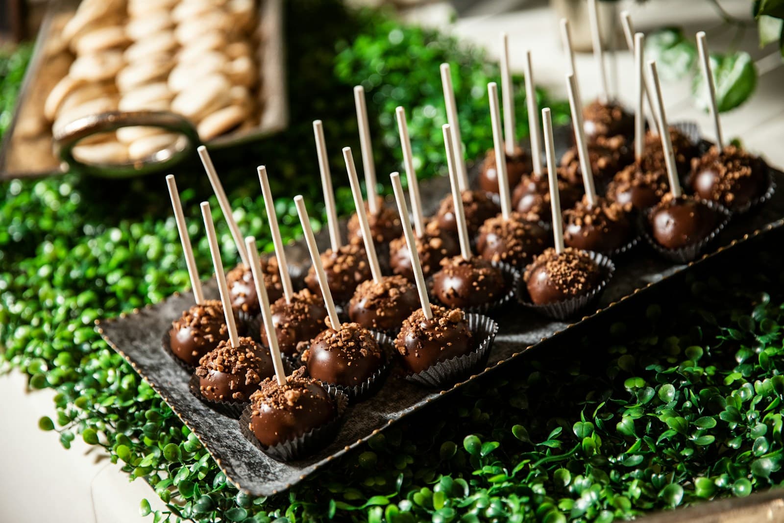 Example only — finished product will differ. Example — blush cake pops