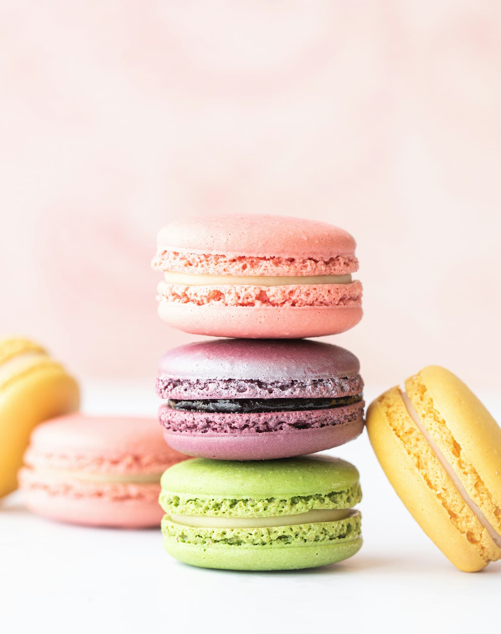 Example only — finished product will differ. Example — floral macarons