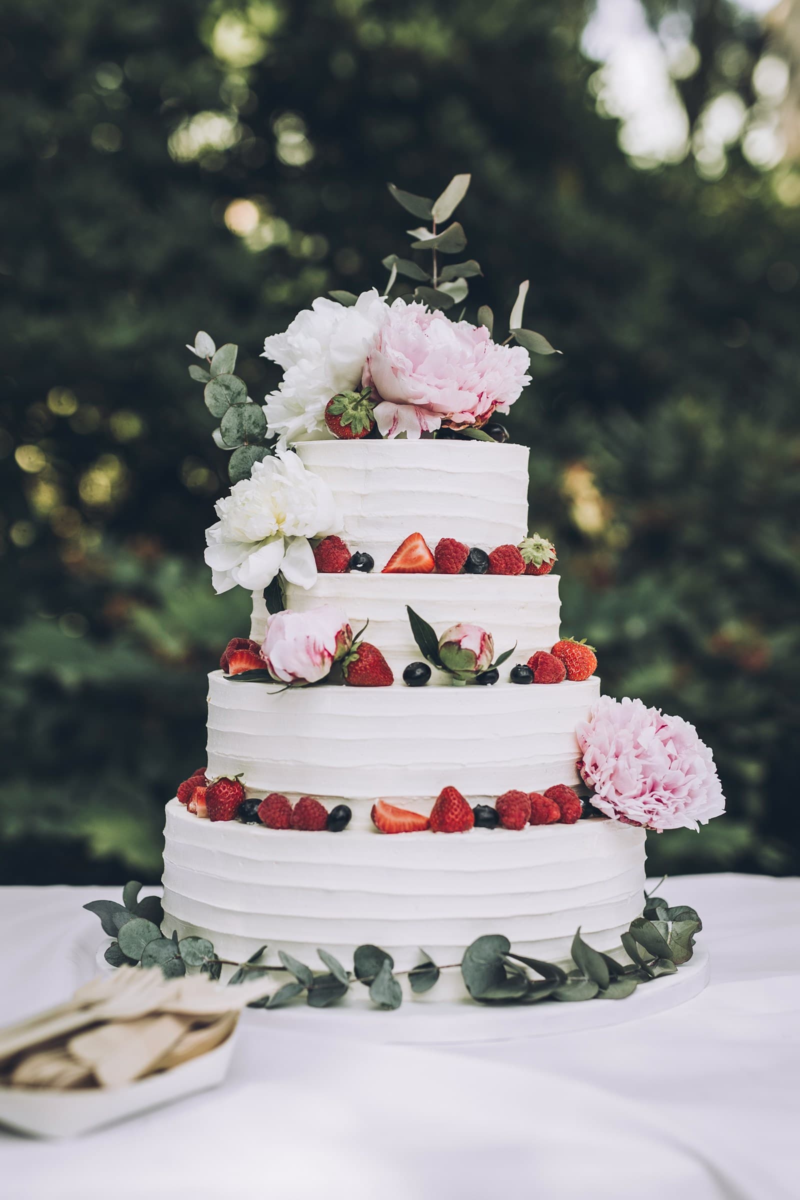 Example only — finished product will differ. Example — three-tier blush and sage